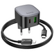 Сетевое зарядное устройство Hoco CS31A dual port (2 USB/2,1A) с кабелем lightning Black