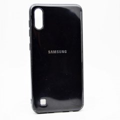 Чехол глянцевый с логотипом Glossy Silicon Case for Samsung A105 Galaxy A10 Black