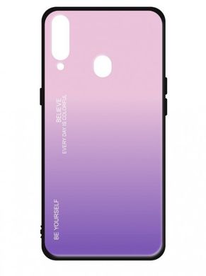 Стеклянный чехол Gradient Glass Case для Samsung A20S (A207) Pink-Violet