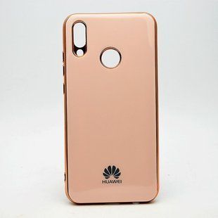 Чехол глянцевый с логотипом Glossy Silicon Case для Huawei P Smart 2019 / Honor 10 Lite Pink