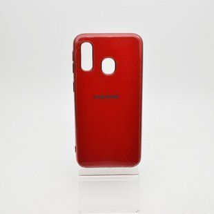Чохол глянцевий з логотипом Glossy Silicon Case для Samsung A405 Galaxy A40 Cherry
