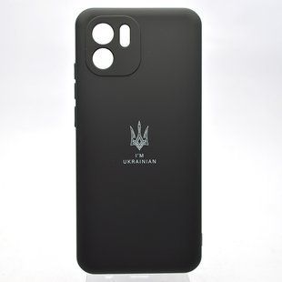 Чохол з патріотичним принтом Silicone Case Print Тризуб для Xiaomi Redmi A1/Redmi A2 Black/Чорний