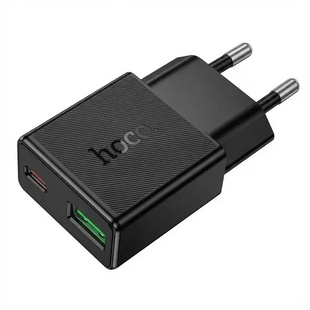 Сетевое зарядное устройство Hoco N73 Speed PD20W+QC3.0 ultra-thin charger Black