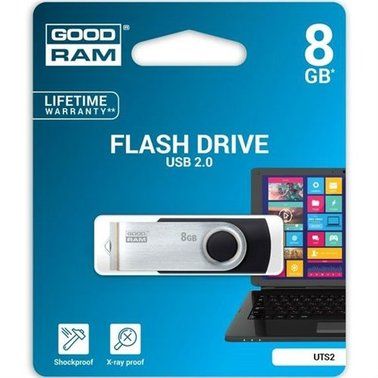 Флеш-драйв Goodram 8GB Twister Black USB 2.0 (UTS2-0080K0R11), Чорний