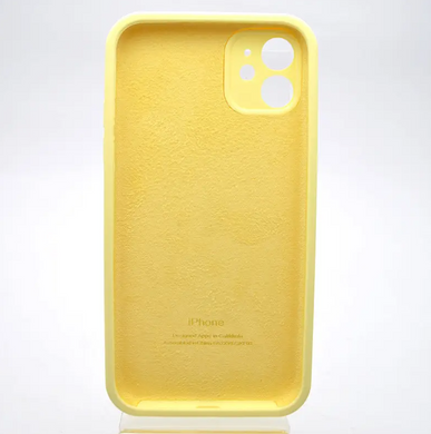 Чехол силиконовый с квадратными бортами Silicone case Full Square для iPhone 11 Mellow Yellow Бледно-желтый