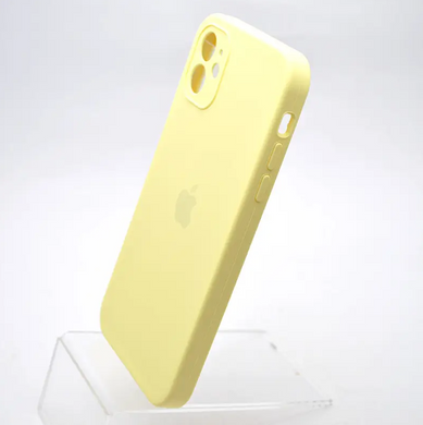 Чехол силиконовый с квадратными бортами Silicone case Full Square для iPhone 11 Mellow Yellow Бледно-желтый