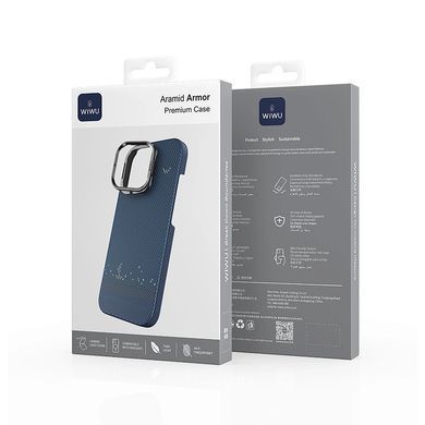 Чохол накладка WiWu Aramid Armor Sailing Case With MagSafe DCC-209 для iPhone 16 Pro Max Blue