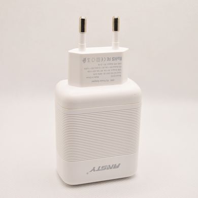 Мережевий зарядний пристрій ANSTY Q-016 1 USB 18W / 1 Type-C 20W White