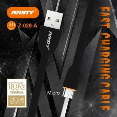 Кабель ANSTY Z-029-A Micro USB 2.4A 1M Черный
