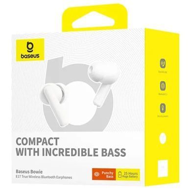Беспроводные наушники Bluetooth Baseus Bowie E17 True Wireless TWS Earphones White A00072200223-Z1