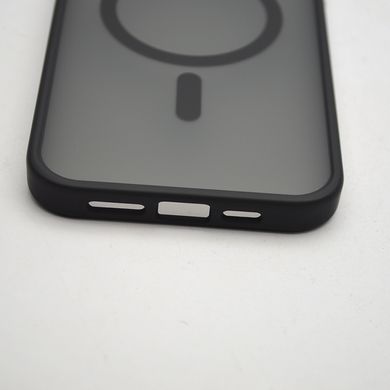 Чехол накладка Metal Buttons с MagSafe для iPhone 12 Pro Max Black/Черный