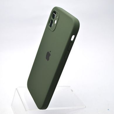 Чехол силиконовый с квадратными бортами Silicon case Full Square для iPhone 11 Cyprus Green