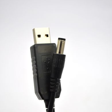 Кабель переходник для подключения роутера от павербанка ACCLAB USB to DC (5V to 12V) Black