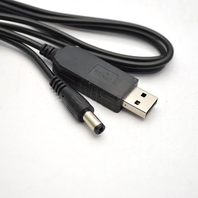 Кабель перехідник для підключення роутера від павербанка ACCLAB USB to DC (5V to 12V) Black