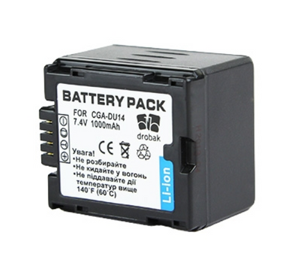 АКБ аккумуляторная батарея для видеокамер Drobak Panasonic CGA-DU14
