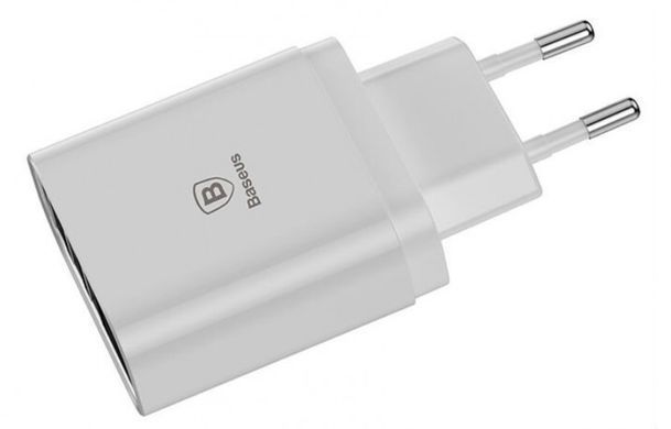 Сетевое зарядное устройство (СЗУ) Baseus USB Wall Charge 3xUSB 3.4A Mirror Lake Inteligent Digital Display White CALL-BH02