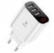 Сетевое зарядное устройство (СЗУ) Baseus USB Wall Charge 3xUSB 3.4A Mirror Lake Inteligent Digital Display White CALL-BH02