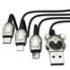 Кабель Baseus Three Mouse 3-in-1 Cable USB For M L T 3.5A 1.2m Black (CAMLT-MU01), Чорний