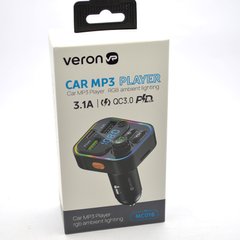 Автомобильная зарядка FM модулятор Veron MC016 3A Bluetooth 5.0 2USB+1Type-c Back