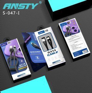 Кабель ANSTY S-047-I Lightning LED Snake Nylon 5A 1M Чорний