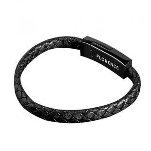 Кабель-браслет Florence Bracelet Type-C 0.2m 3A Black (FL-2207-KT)