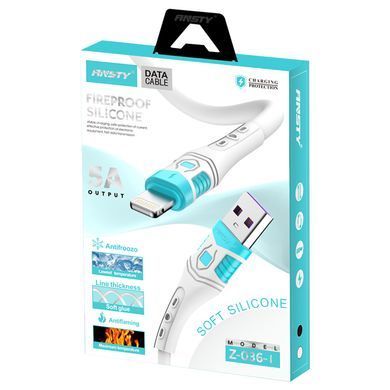 Кабель ANSTY Z-036-I Lightning Silicone 5A 1M Чорний