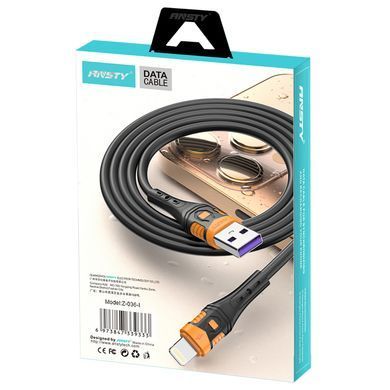 Кабель ANSTY Z-036-I Lightning Silicone 5A 1M Чорний