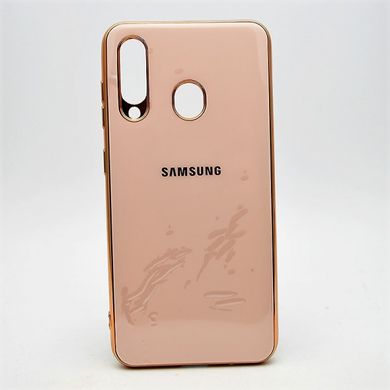 Чехол глянцевый с логотипом Glossy Silicon Case для Samsung A6060 Galaxy A60 Pink