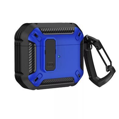 Протиударний чохол накладка Defender Case для Apple Airpods 4 Blue Black (Синій + Чорний)