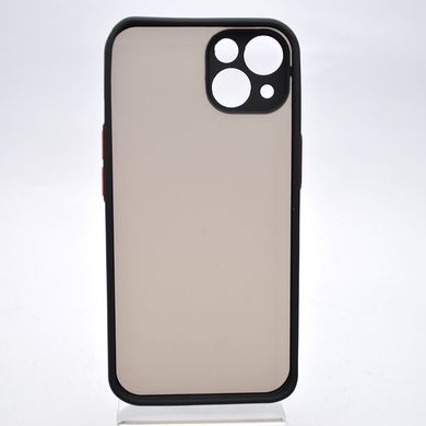 Чехол с полупрозрачной задней крышкой Matte Color Case Full Camera для iPhone 13 Черный