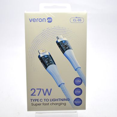 Кабель Veron CL05 Nylon Cable Type-c to Lighting 27W 1.2M Blue