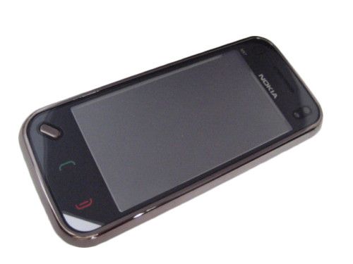 Сенсор (тачскрин) Nokia N97 mini черный с бронзовой рамкой HC