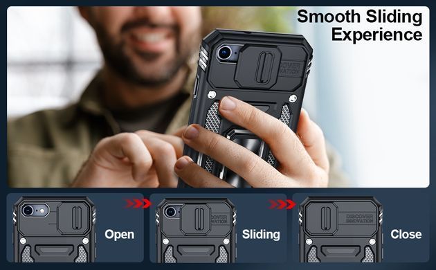 Протиударний чохол накладка Armor Case CamShield для IPhone 7/iPhone 8/SE 2020/SE 2022 Black (Чорний)