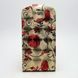Чехол универсальный с цветами для телефона CMA Flip Cover Big Flowers 4.5" дюймов (L) Khaki Gold-Red