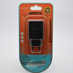 Мережевий зарядний пристрій ANSTY C-042 2.4A 1 USB Black