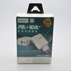 Мережевий зарядний пристрій ANSTY Q-018 1 USB 18W / 1 Type-C 20W White