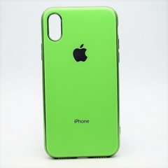 Чехол глянцевый с логотипом Glossy Silicon Case для iPhone X/XS Green