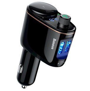 Автомобильное зарядное устройство Baseus Car Charger з FM-трансмистером Locomotive MP3 Black CCALL-RH01