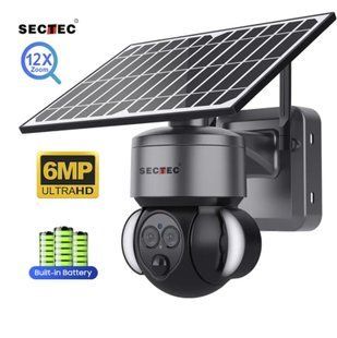 Вулична IP-камера 6MP Sectec ST-S568M-4G-6M-12X ZOOM 4G на сонячній батареї Black