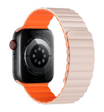 Ремешок Wiwu Wi-WB001 для Apple Watch 42mm/44mm/45mm/49mm Sterlight Orange (Белый с оранжевым)