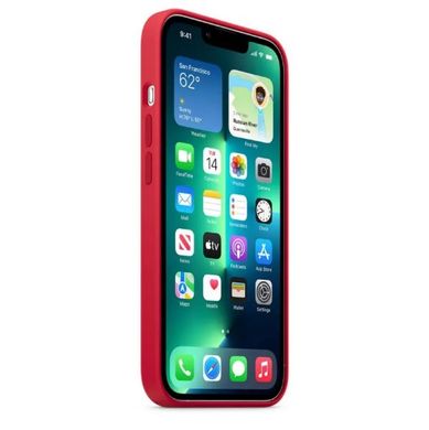 Чехол накладка Silicon Case Full Cover with MagSafe Splash Screen для iPhone 13 Pro Max Red