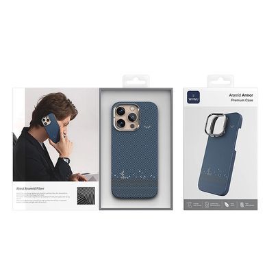 Чохол накладка WiWu Aramid Armor Sailing Case With MagSafe DCC-209 для iPhone 16 Pro Blue
