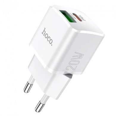 Зарядний пристрій Hoco N20 Prestige Dual USB (PD20W+QC3.0) White