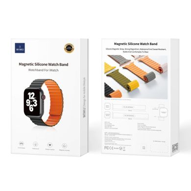 Ремешок Wiwu Wi-WB001 для Apple Watch 42mm/44mm/45mm/49mm Sterlight Orange (Белый с оранжевым)