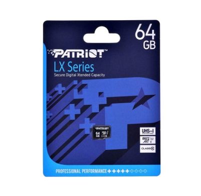 Карта пам'яті Patriot MicroSDXC 64GB UHS-I (Class 10) LX Series