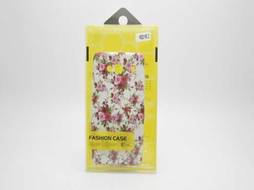 Чехол с цветами Fashion Flowers Case Xiaomi Redmi 2 White-Red