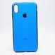 Чехол глянцевый с логотипом Glossy Silicon Case для iPhone XS Max Blue