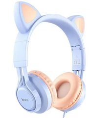 Наушники Hoco W36 Cat ear З c ушками Dream Blue