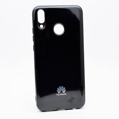 Чехол глянцевый с логотипом Glossy Silicon Case для Huawei Y9 2019 Black