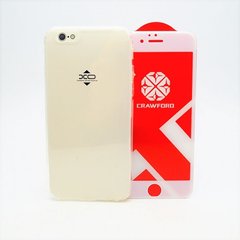 Комплект чехол силикон XO 2 в 1 (с защитным стеклом) для iPhone 6/6S Прозрачный